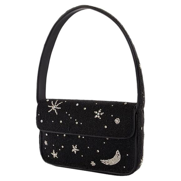 Tommy Beaded Shoulder Bag - Staud - Synthetic - Black - Picture 2 of 4